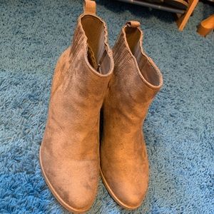 Wild Diva Tan Suede Booties
